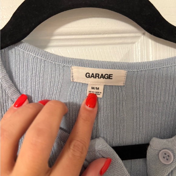 Blue Ribbed Button-Up Cardigan - garage- size M - Picture 3 of 3